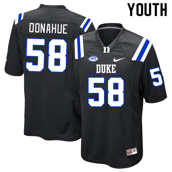 Youth #58 Casey Donahue Duke Blue Devils College Football Jerseys Stitched-Black